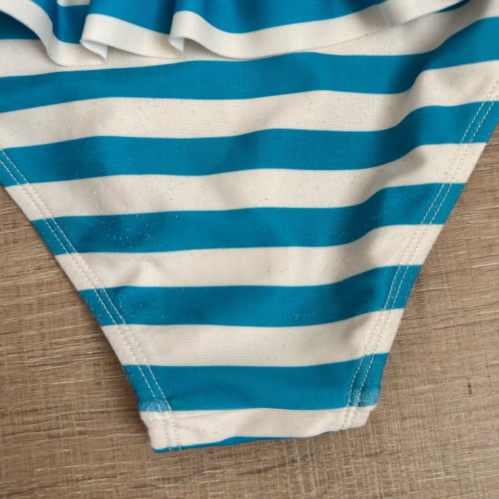 Tea Collection Turquoise and White Ruffled Bikini Bottom - Picture 5 of 5